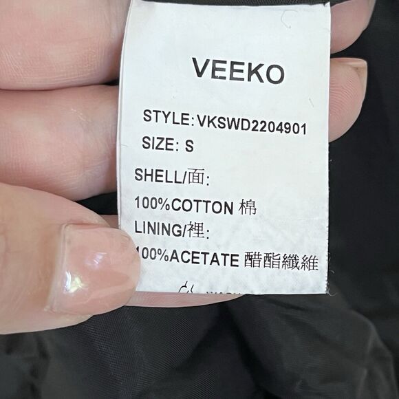 Veeko Dress Womens Small Black Mini Fit and Flare Lace Trim Goth Dark Whimsigoth - Picture 7 of 14